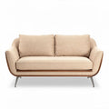 Canapé en tissu beige avec structure en bois et pieds en métal 150 x 80 x 85cm