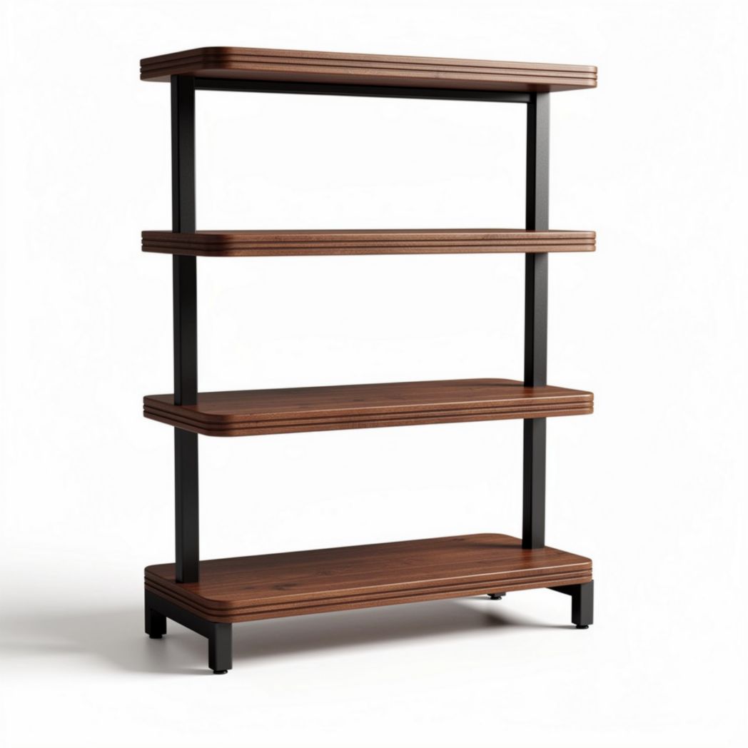 Étagère en bois et métal avec quatre niveaux dimensions 80 x 30 x 120cm