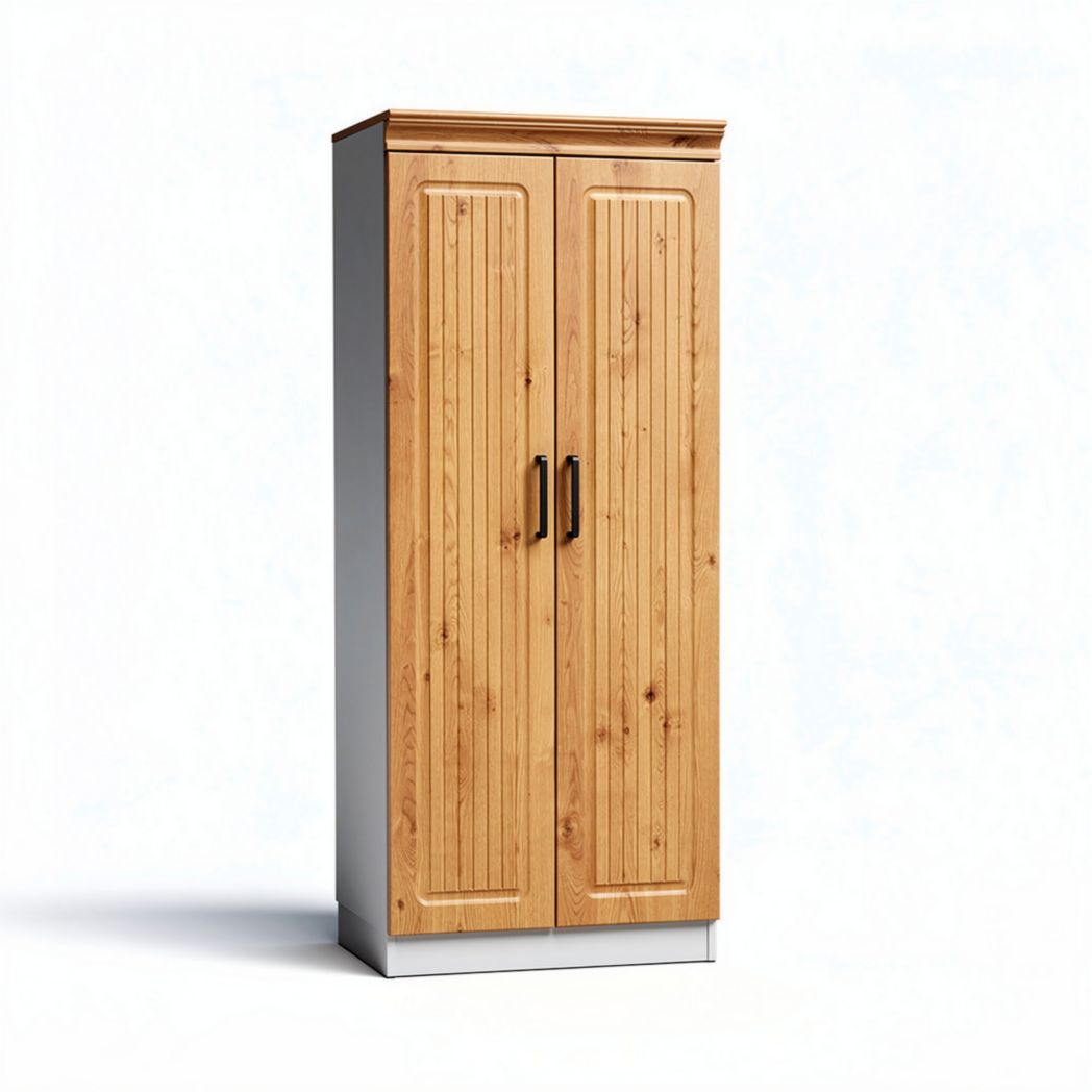Armoire en bois de pin avec deux portes mesurant 180 x 80 x 40cm