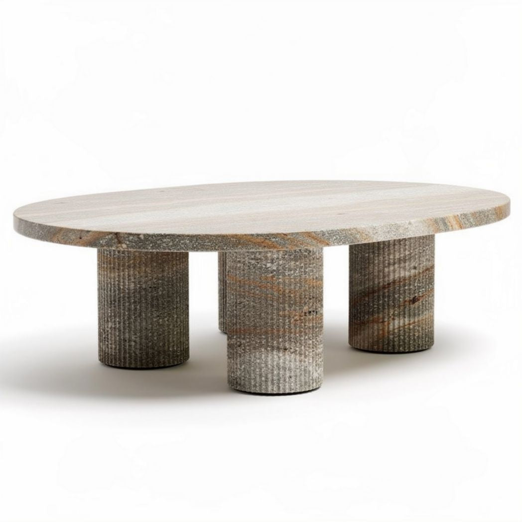 Table basse en marbre gris avec dimensions 200 x 100 x 75cm pour intérieur moderne