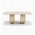 Table rectangulaire en béton décoratif 200 x 100 x 75cm couleur naturelle