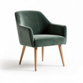 Fauteuil en velours vert avec pieds en bois de hêtre dimensions 65 x 70 x 75cm