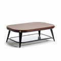 Table basse en bois et verre 120 x 70 x 40cm pour salon moderne